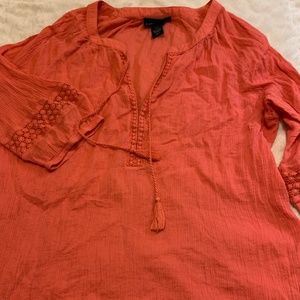 Coral Colored Loose Fitting Summer Shirt